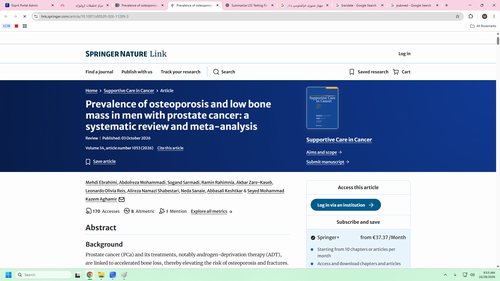 Prevalence of osteoporosis and low bone mass in men with prostate cancer: a systematic review and meta-analysis